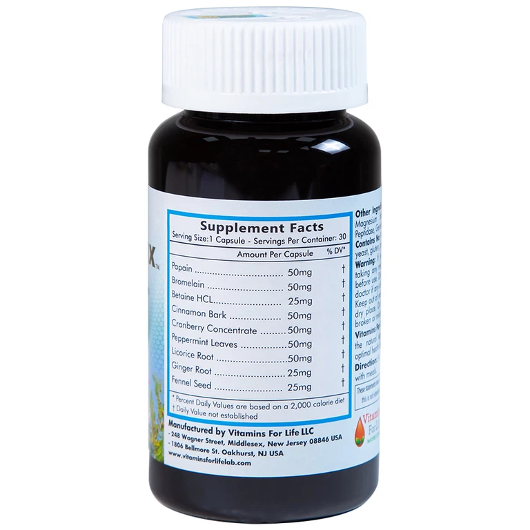 Viên uống Gasso Max Vitamins For Life bổ sung enzyme và các thảo mộc, hỗ trợ tiêu hóa tốt (30 viên)