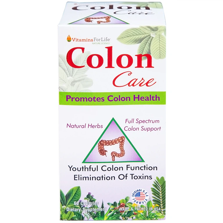 Viên uống Colon Care Vitamins For Life giúp nhuận tràng, giảm táo bón (60 viên)