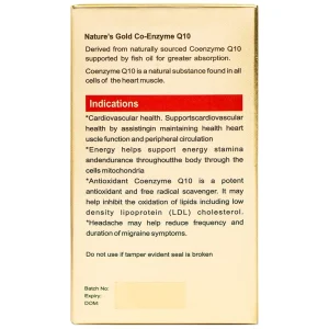 Viên uống Co-Enzyme Q10 150mg Nature's Gold tăng cường năng lượng cho tim (60 viên)
