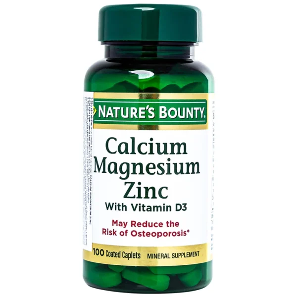 Viên uống Calcium Magnesium Zinc Nature's Bounty hỗ trợ duy trì sức khoẻ hệ xương (100 viên)