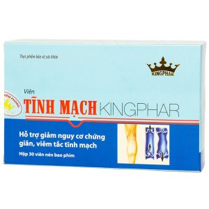 Viên uống Tĩnh Mạch Kingphar hỗ trợ giảm nguy cơ chứng giãn, viêm tắc tĩnh mạch (3 vỉ x 10 viên)