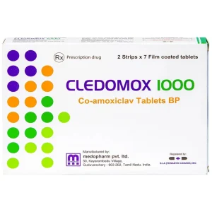 Thuốc Cledomox 1000 Tenamyd điều trị các trường hợp nhiễm khuẩn (2 vỉ x 7 viên)
