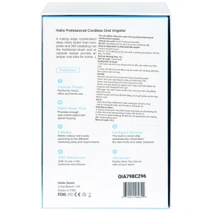 Máy tăm nước cầm tay Halio Professional Cordless Oral Irrigator loại bỏ đến 99,99% vụn thức ăn bám dính