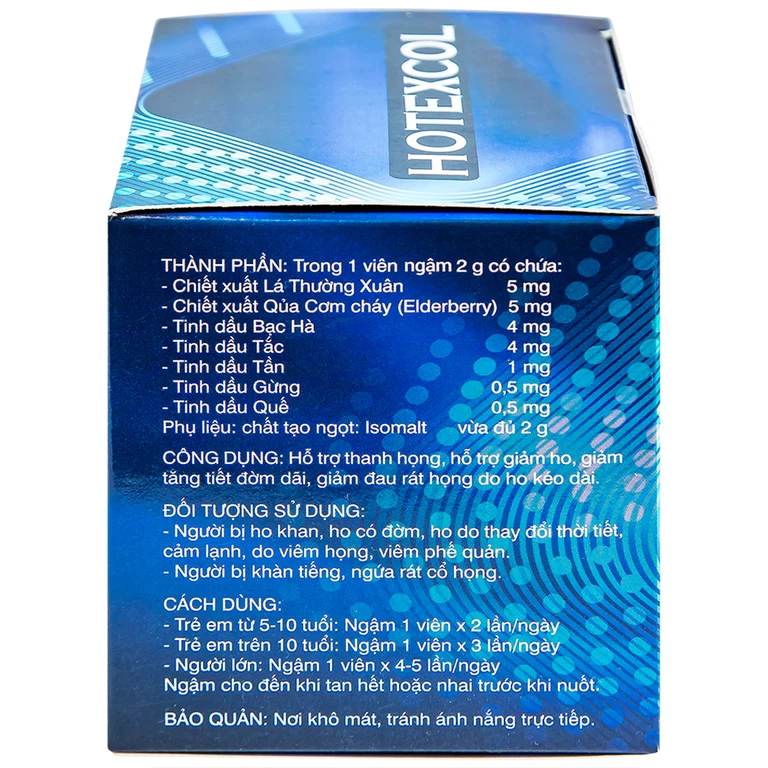Viên ngậm Hotexcol Dân Khang hỗ trợ thanh họng, giảm ho (10 vỉ x 4 viên)