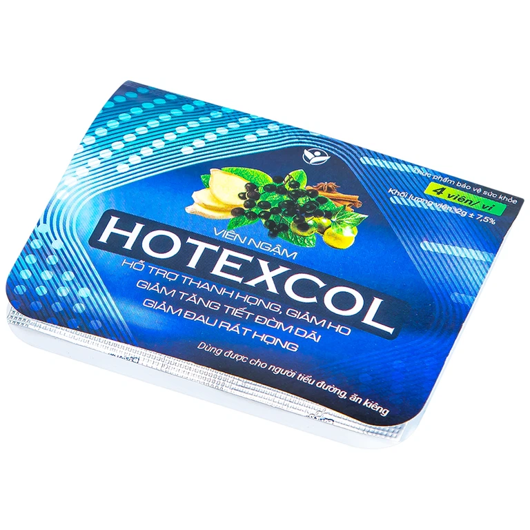 Viên ngậm Hotexcol Dân Khang hỗ trợ thanh họng, giảm ho (10 vỉ x 4 viên)
