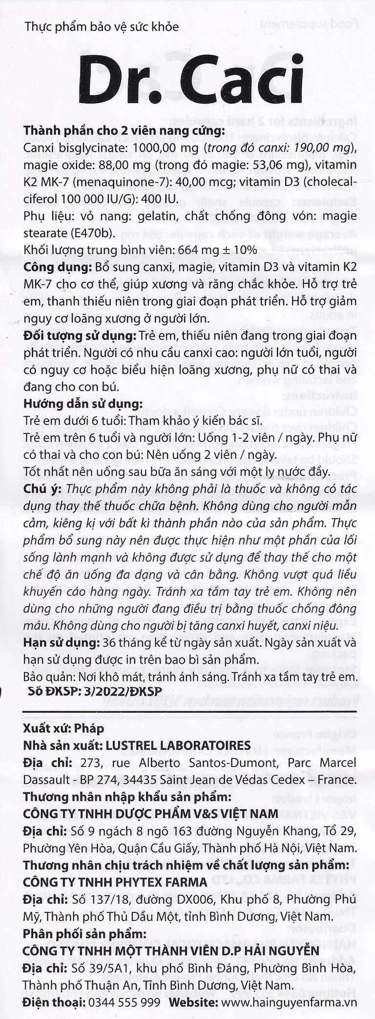 Viên uống Dr. Caci Ocavill giúp xương và răng chắc khỏe (60 viên)