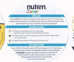 Sữa bột Nutren Junior Nestlé hỗ trợ hệ tiêu hóa cho trẻ từ 1 đến 12 tuổi (850g)