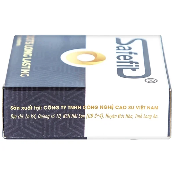 Bao cao su Safefit Dots Long Lasting S52 có vòng gân, hạt nổi, thắt chống tuột (3 cái)