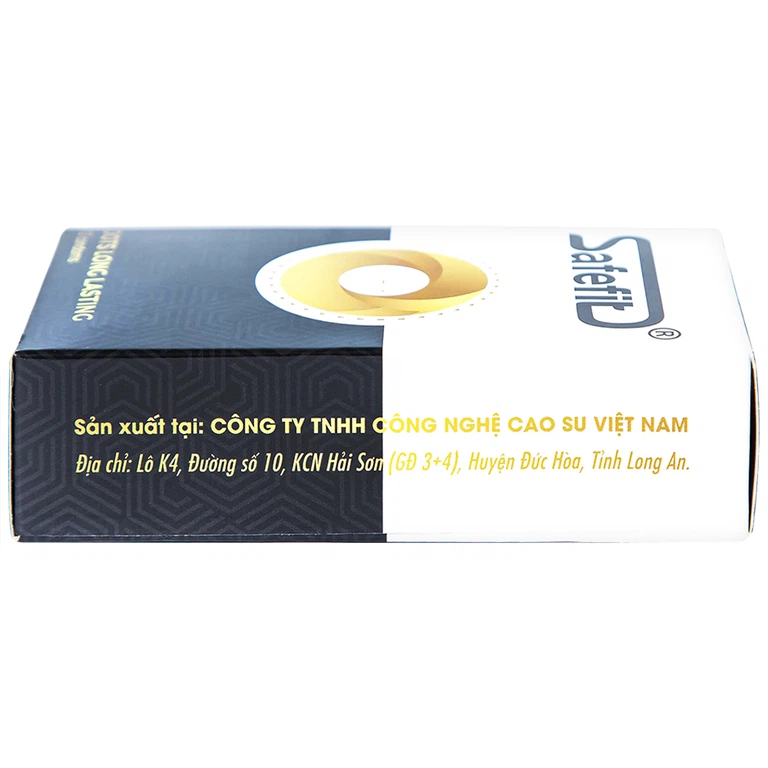 Bao cao su Safefit Dots Long Lasting S52 có vòng gân, hạt nổi, thắt chống tuột (12 cái)