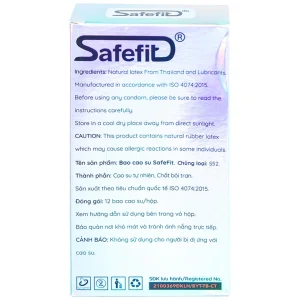 Bao cao su Safefit 003 S52 siêu mỏng, không gây kích ứng, có chất bôi trơn (12 cái)
