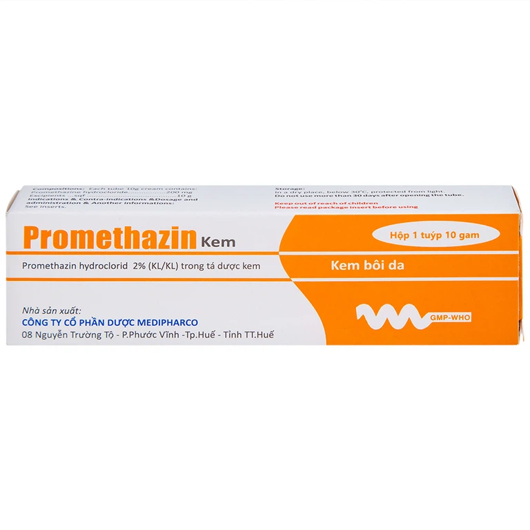 Kem bôi da Promethazin 2% Medipharco điều trị ngứa sẩn, mày đay, côn trùng đốt (1 tuýp x 10g)