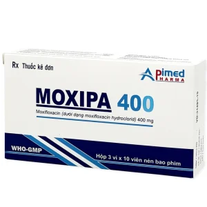 Thuốc Moxipa 400 Apimed điều trị viêm phế quản mãn tính, viêm phổi mắc phải (3 vỉ x 10 viên)