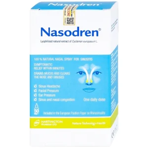 Dung dịch xịt mũi Nasodren Hartington làm sạch mũi, xoang, giảm triệu chứng viêm xoang cấp tính và mãn tính (50mg)