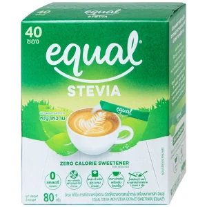 Đường ăn kiêng cỏ ngọt Equal Stevia No Calorie Sweetener (40 gói x 80g)