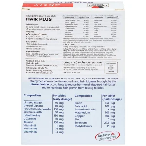 Viên uống Hair Plus Doppelherz Aktiv bổ sung vitamin và khoáng chất (2 vỉ x 15 viên)