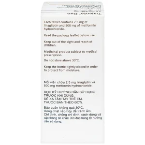 Thuốc Trajenta Duo 2.5mg/500mg Boehringer điều trị đái tháo đường típ 2 (60 viên)