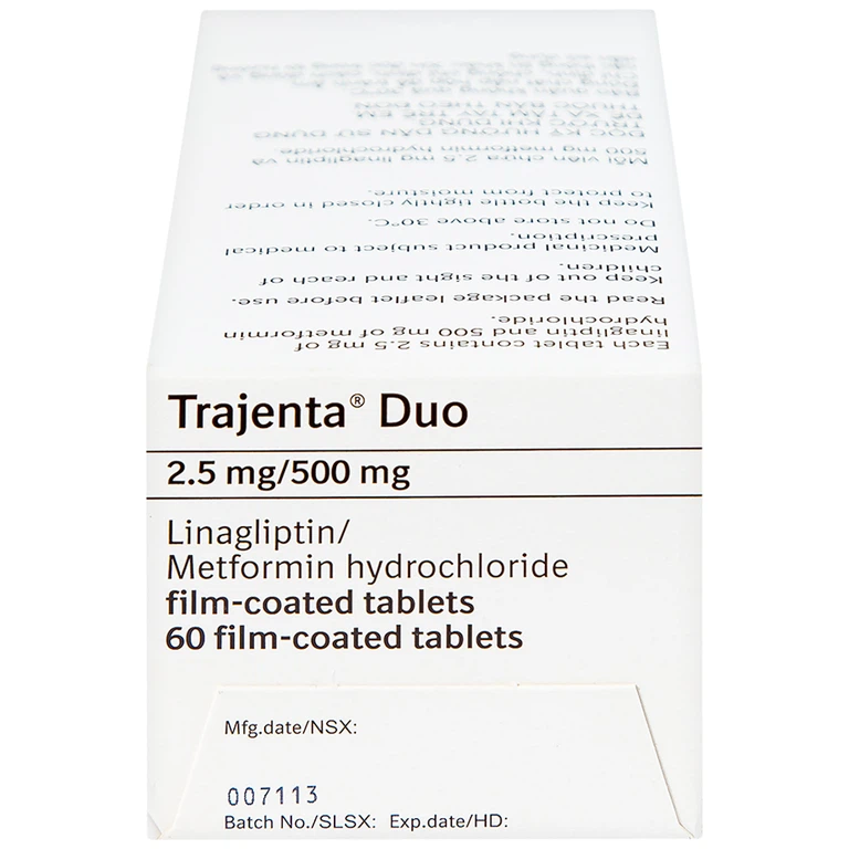 Thuốc Trajenta Duo 2.5mg/500mg Boehringer điều trị đái tháo đường típ 2 (60 viên)