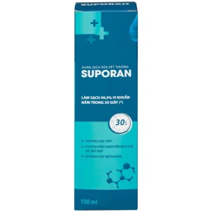 Dung dịch rửa vết thương Suporan 190ml CZ Pharma rửa sạch vết thương bên ngoài da