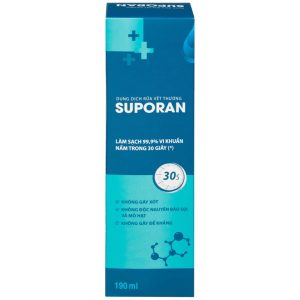 Dung dịch rửa vết thương Suporan 190ml CZ Pharma rửa sạch vết thương bên ngoài da