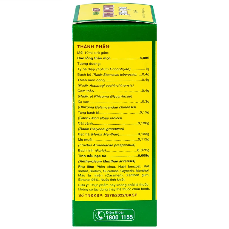 Siro Bổ Phế Nam Hà XC KĐ giúp giảm ho, giảm đờm (125ml)