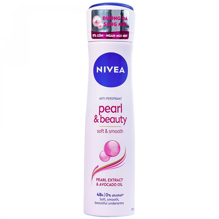 Xịt khử mùi Nivea Anti-Perspirant Pearl And Beauty giảm tiết mồ hôi, ngăn mùi đến 48h (150ml)