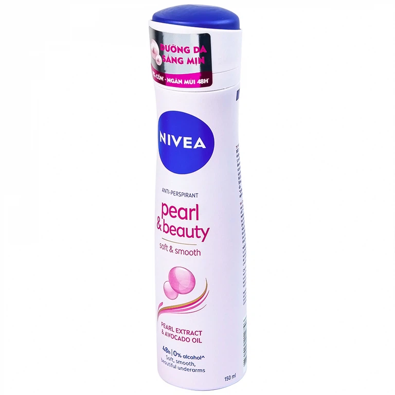 Xịt khử mùi Nivea Anti-Perspirant Pearl And Beauty giảm tiết mồ hôi, ngăn mùi đến 48h (150ml)