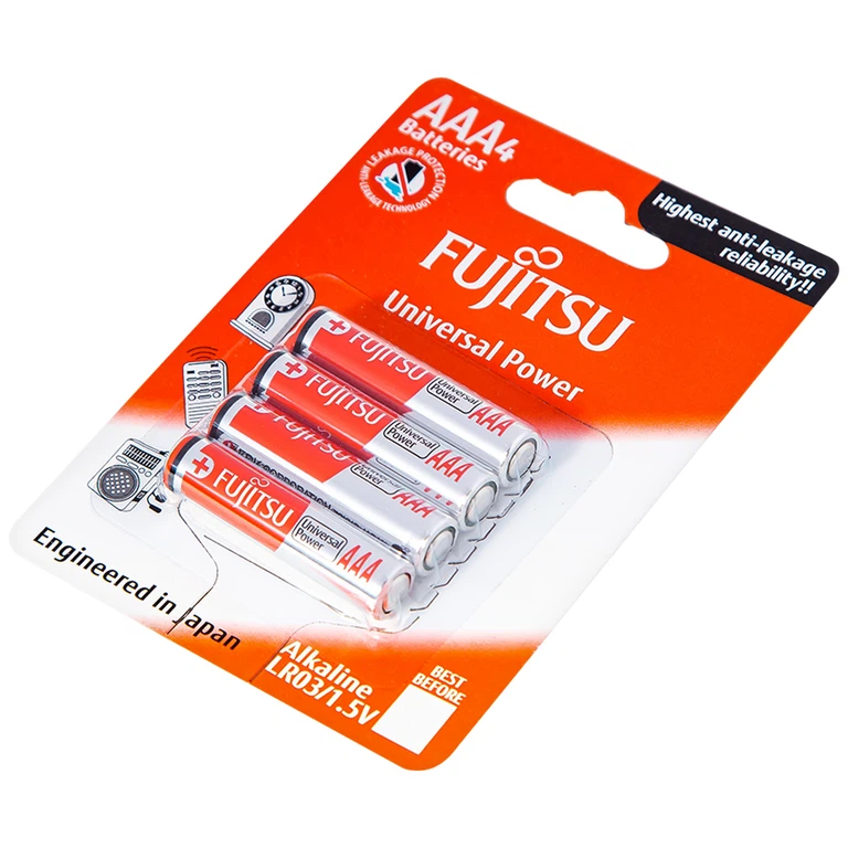Pin Fujitsu Alkaline LR03 (4B) FU-W-FI - AAA (Vỉ 4 cục)