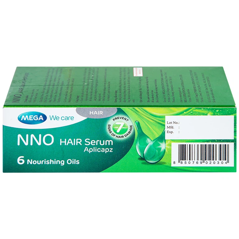 Dầu dưỡng tóc NNO Hair Serum Aplicapz MEGA We care không gây nhờn dính (3 vỉ x 5 viên)