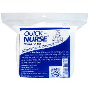 Bông y tế Quick Nurse 25g dùng cho vết thương ngoài da, sát trùng, vệ sinh cho bé