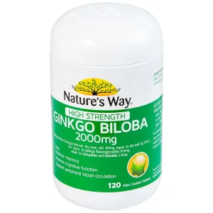 Viên uống High Strength Ginkgo Biloba 2000mg hỗ trợ tăng cường tuần hoàn não (120 viên)