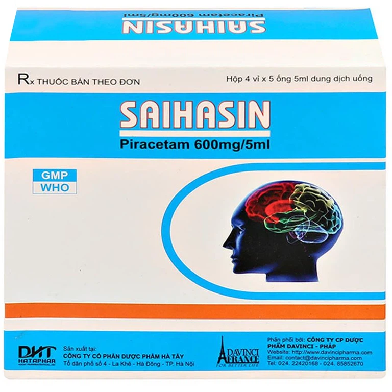 Thuốc Saihasin 600mg/5ml Hataphar điều trị và hỗ trợ phục hồi hệ thống thần kinh (4 vỉ x 5 ống)