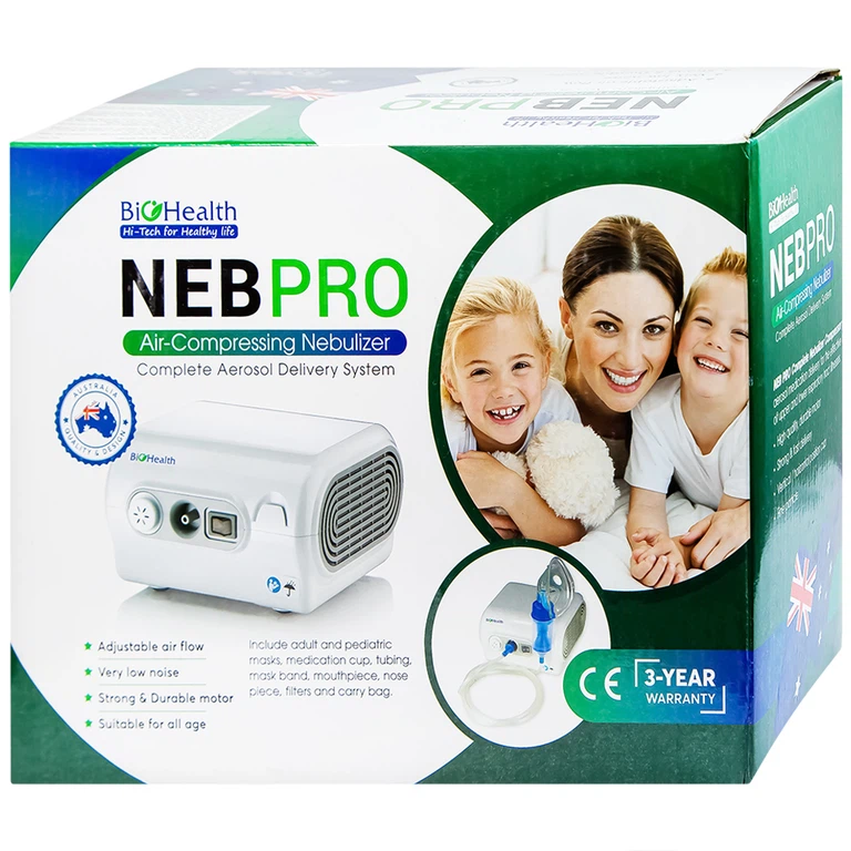Máy xông khí dung BioHealth Neb Pro hỗ trợ điều trị các bệnh về đường hô hấp