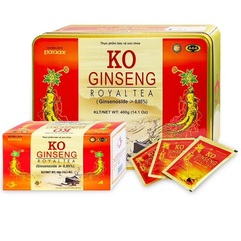 Trà nhân sâm KO Ginseng Royal Tea tăng cường sức khỏe, nâng cao sức đề kháng (10 hộp lẻ x 10 gói x 400g)