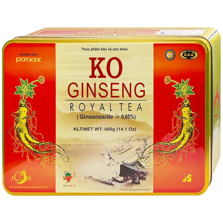 Trà nhân sâm KO Ginseng Royal Tea tăng cường sức khỏe, nâng cao sức đề kháng (10 hộp lẻ x 10 gói x 400g)
