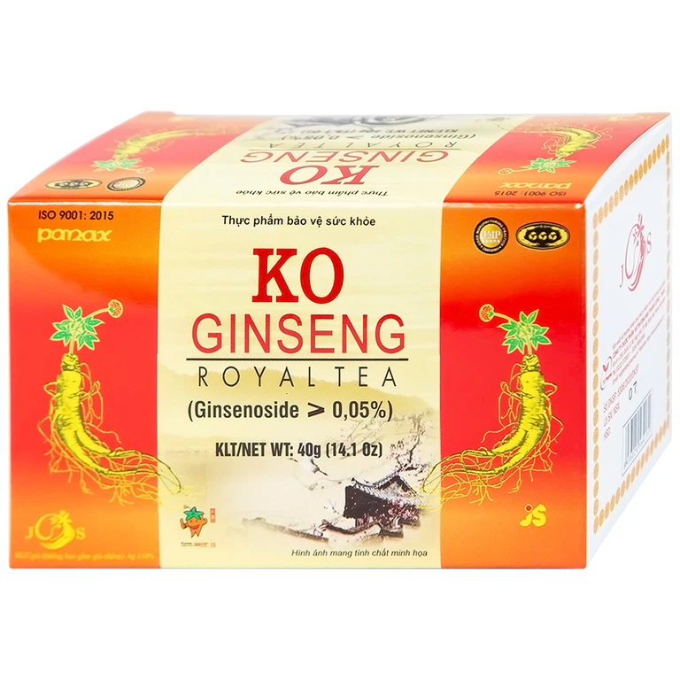 Trà nhân sâm KO Ginseng Royal Tea tăng cường sức khỏe, nâng cao sức đề kháng (10 hộp lẻ x 10 gói x 400g)