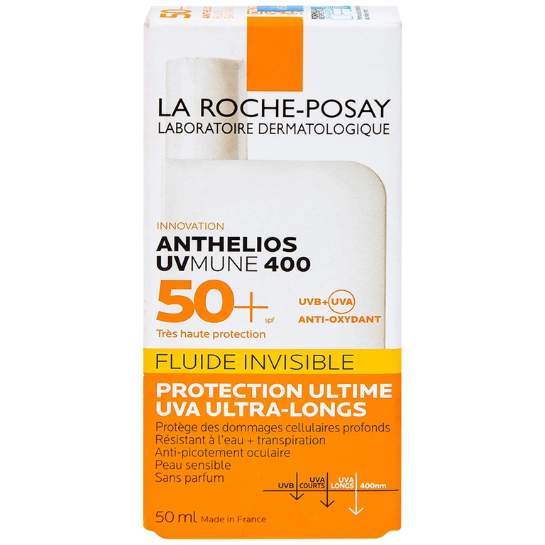 Sữa chống nắng lâu trôi La Roche-Posay Laboratoire Dermatologiue Anthelios Uvmune 400 Invisible Fuild (50ml)