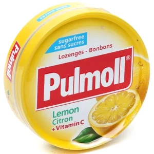Kẹo ngậm không đường Pulmoll Citron Vitamin C vị chanh thông cổ, mát họng (45g)