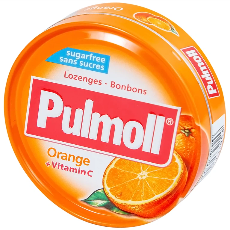 Kẹo ngậm không đường Pulmoll vị cam và Vitamin C bổ sung vitamin, làm dịu họng và giảm ho (45g)