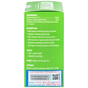 Viên uống OTiV Ecogreen giúp tăng cường dưỡng chất cho não (60 viên)