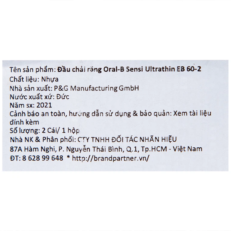 Đầu chải răng Oral-B Sensi Ultrathin EB 60-2