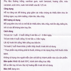 Siro Ginkid ZinC bổ sung kẽm, hỗ trợ tăng sức đề kháng (4 vỉ x 5 ống x 5ml)