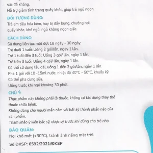 Bột hòa tan Soki Tium Baby hỗ trợ giúp ngủ ngon, tăng cường tiêu hóa (12 gói x 3g)