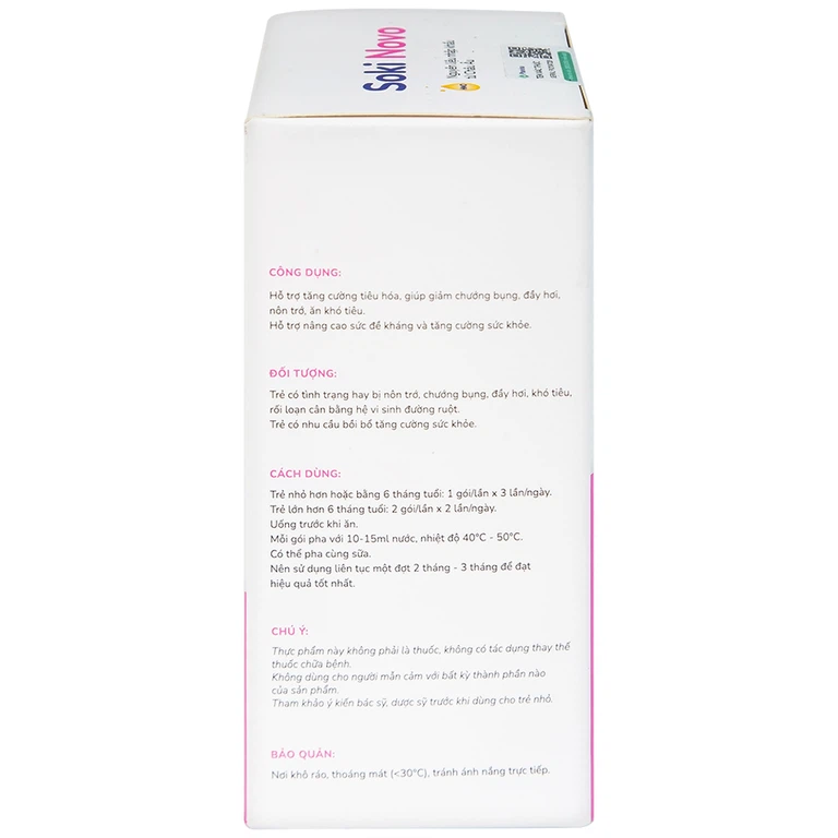 Bột hòa tan Soki Novo hỗ trợ tăng cường tiêu hóa, giúp giảm chướng bụng (18 gói x 3g)