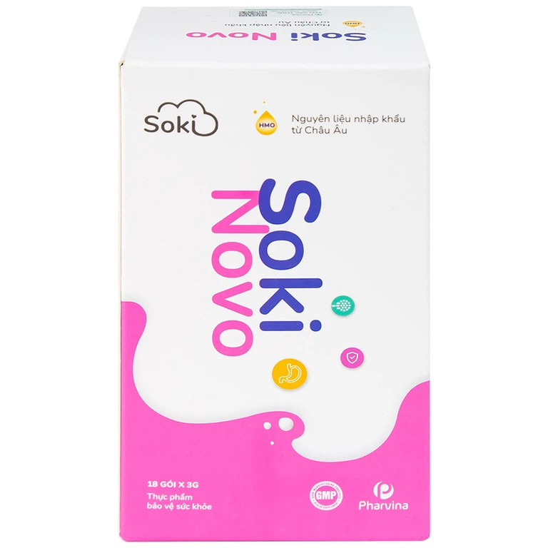 Bột hòa tan Soki Novo hỗ trợ tăng cường tiêu hóa, giúp giảm chướng bụng (18 gói x 3g)
