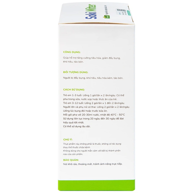 Bột hòa tan Soki Miter giúp hỗ trợ tăng cường tiêu hóa, giảm đầy bụng (20 gói)