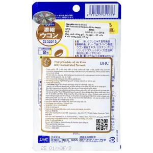 Viên uống DHC Concentrated Turmeric hỗ trợ chống oxy hóa, giải độc gan (60 viên)