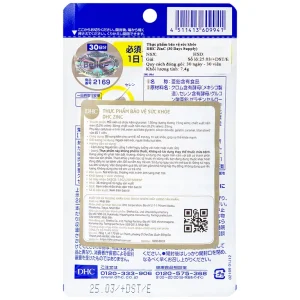 Viên uống DHC Zinc bổ sung kẽm cho cơ thể, hỗ trợ duy trì sức khỏe (30 viên)