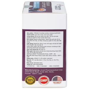 Viên uống Brain Support Pharma World hỗ trợ sức khỏe cho não (60 viên)
