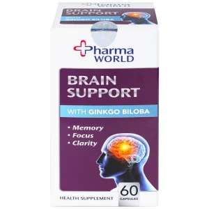 Viên uống Brain Support Pharma World hỗ trợ sức khỏe cho não (60 viên)