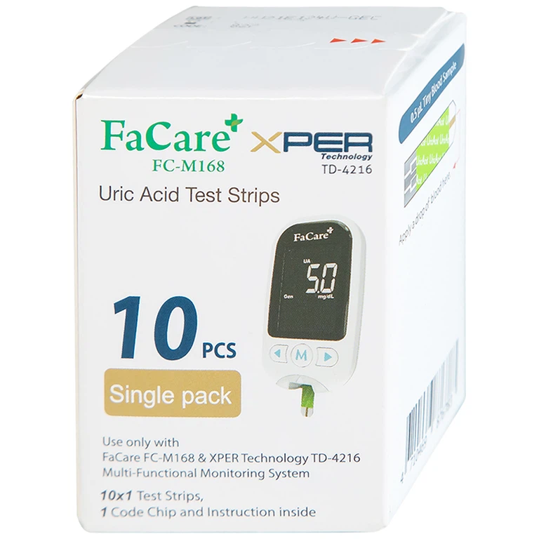 Que thử Axit Uric (Gout) FaCare FCM168 dùng để lấy máu (10 cái)